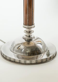 Swedish Modern Solid Silver Table Lamp by Ragnar Lindmark, Gothenburg 1942