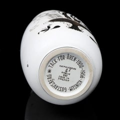 Swedish Modern Stig Lindberg Grazia vase model 220 Stoneware and Silver