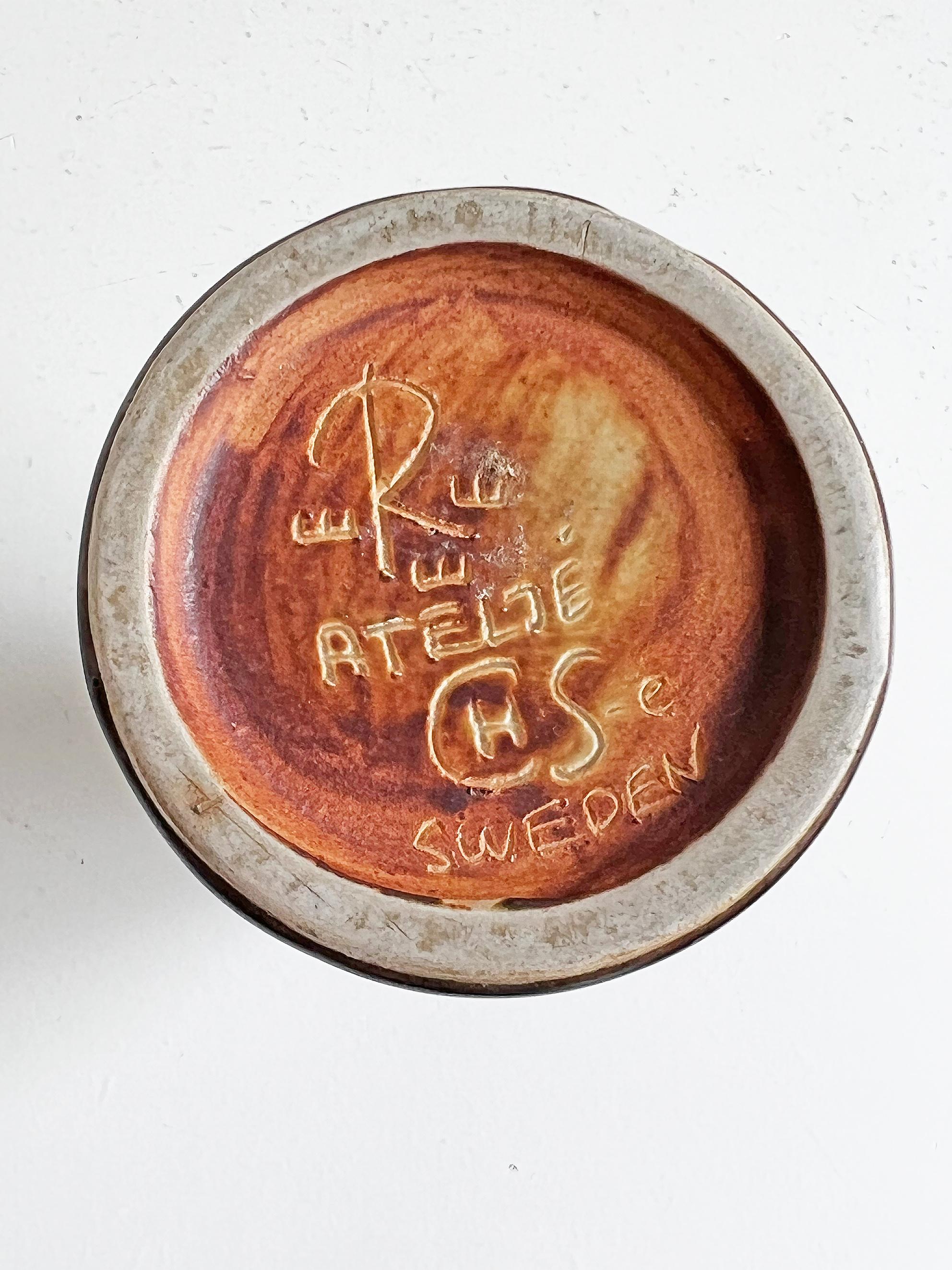 Metà XX secolo Vaso moderno svedese in gres di Carl-Harry Stålhane per Rörstrand, 1960 ca. in vendita