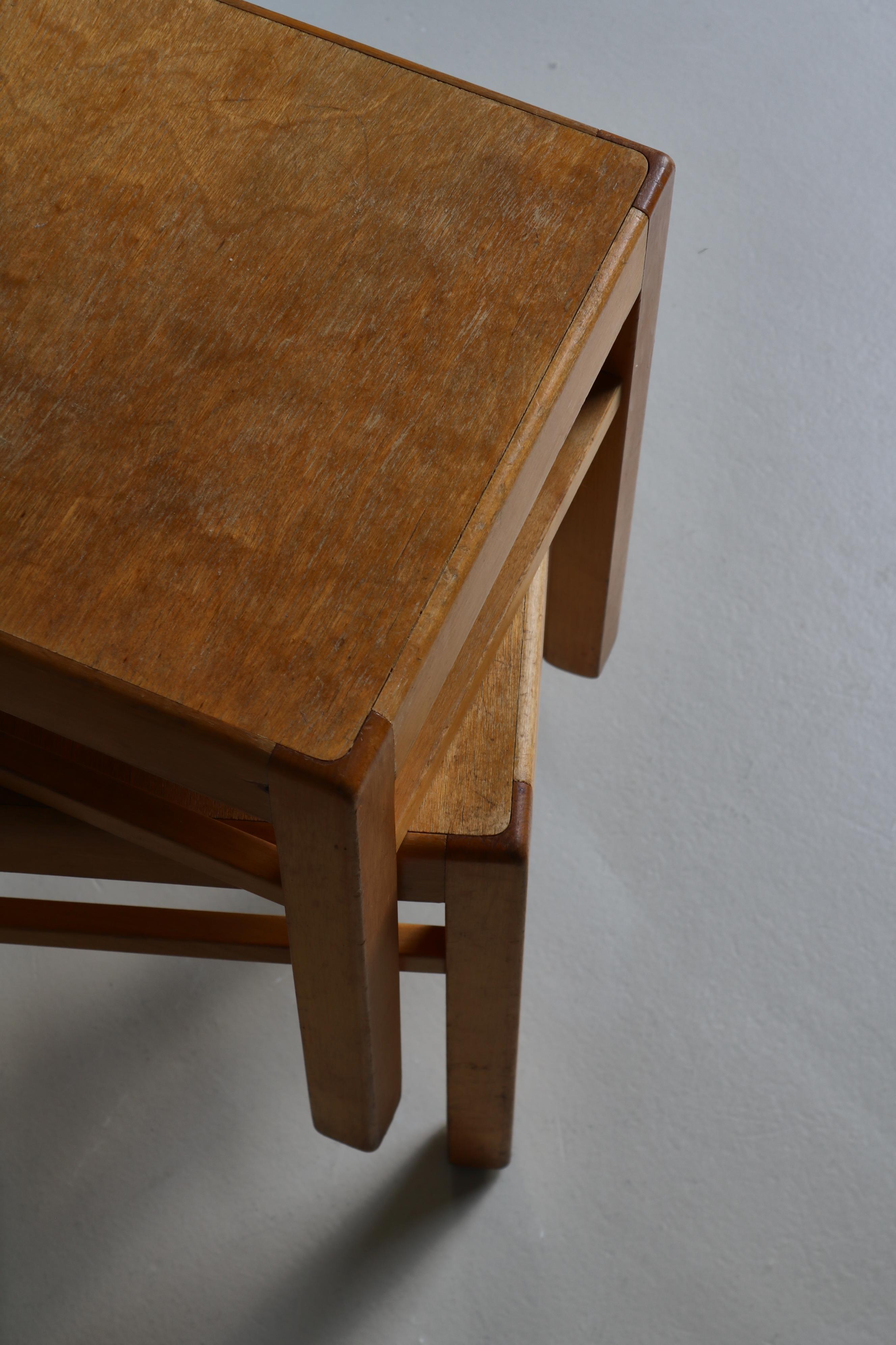 Mid-20th Century Swedish Modern Birchwood Stools by Sven Markelius, 1930 For Sale