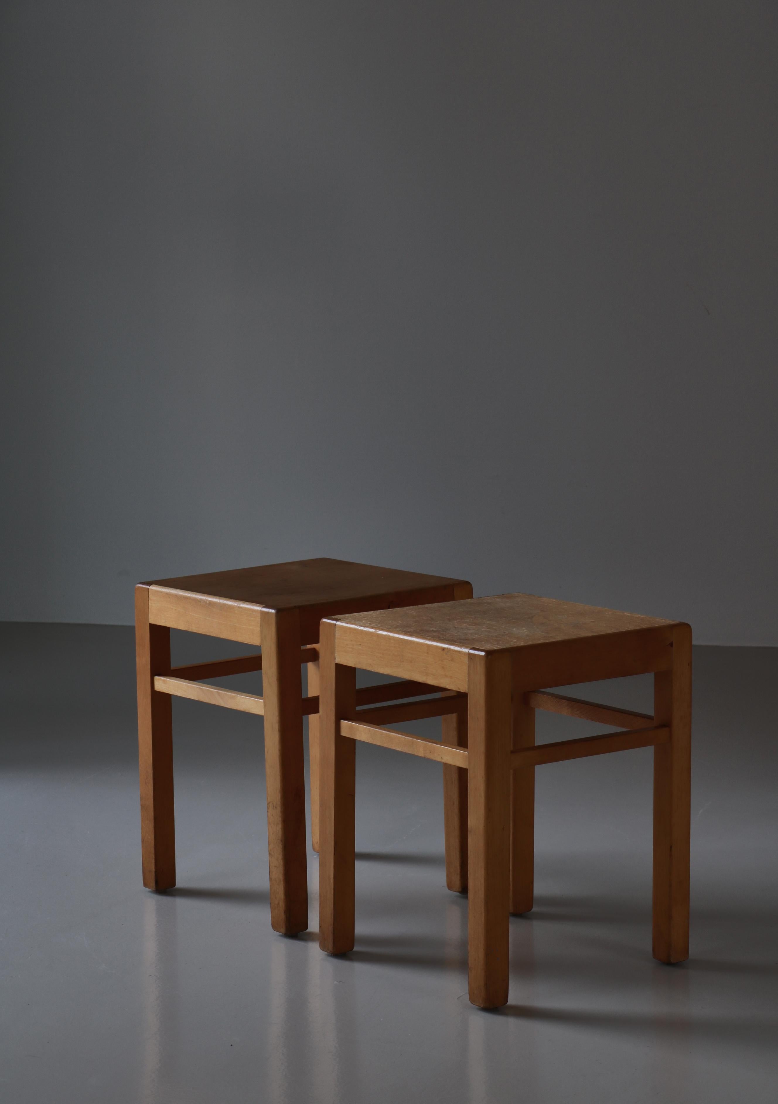 Swedish Modern Birchwood Stools by Sven Markelius, 1930 For Sale 4