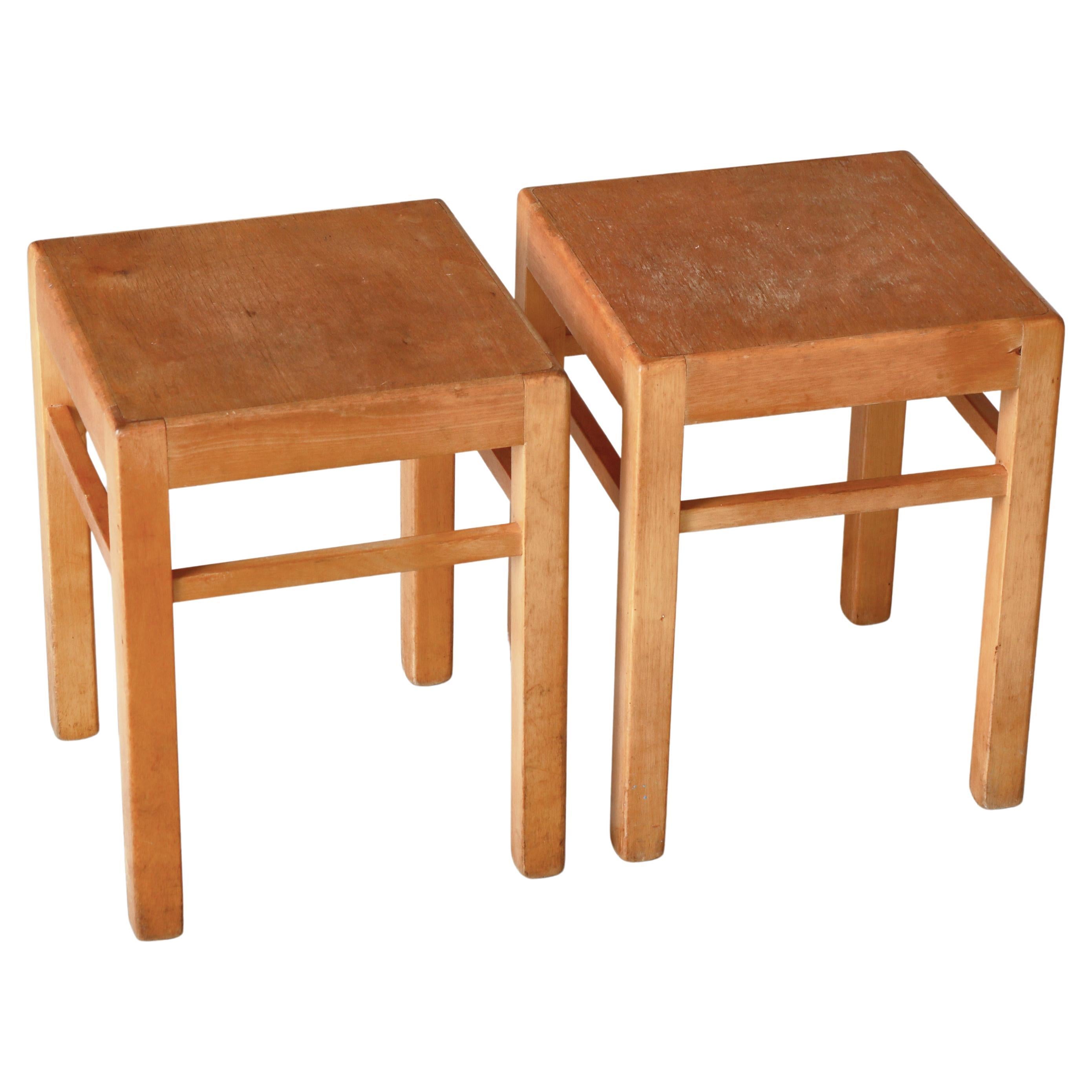 Taburetes modernos suecos de madera de abedul de Sven Markelius, 1930