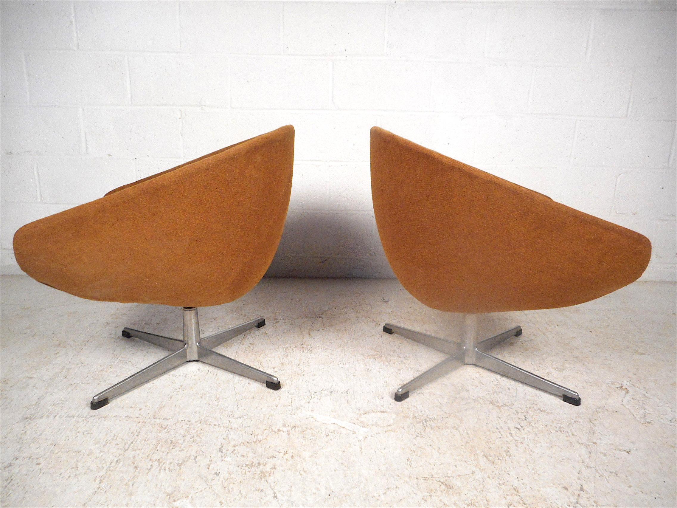 Mid-Century Modern Swedish Modern Swivel Pod Chairs by Overman AB