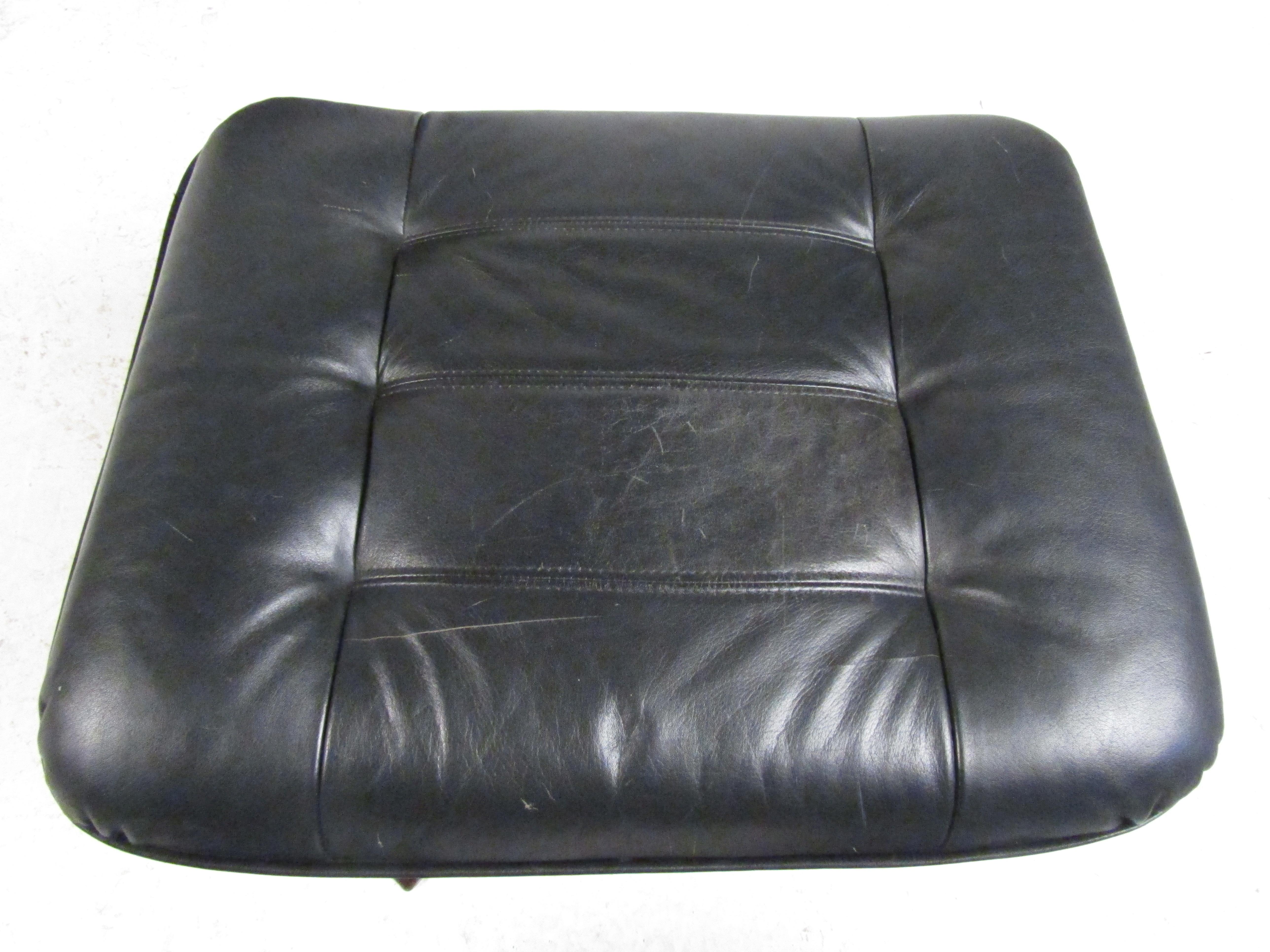 Swedish Modern Swiveling Lounge Chair and Ottoman For Sale 1