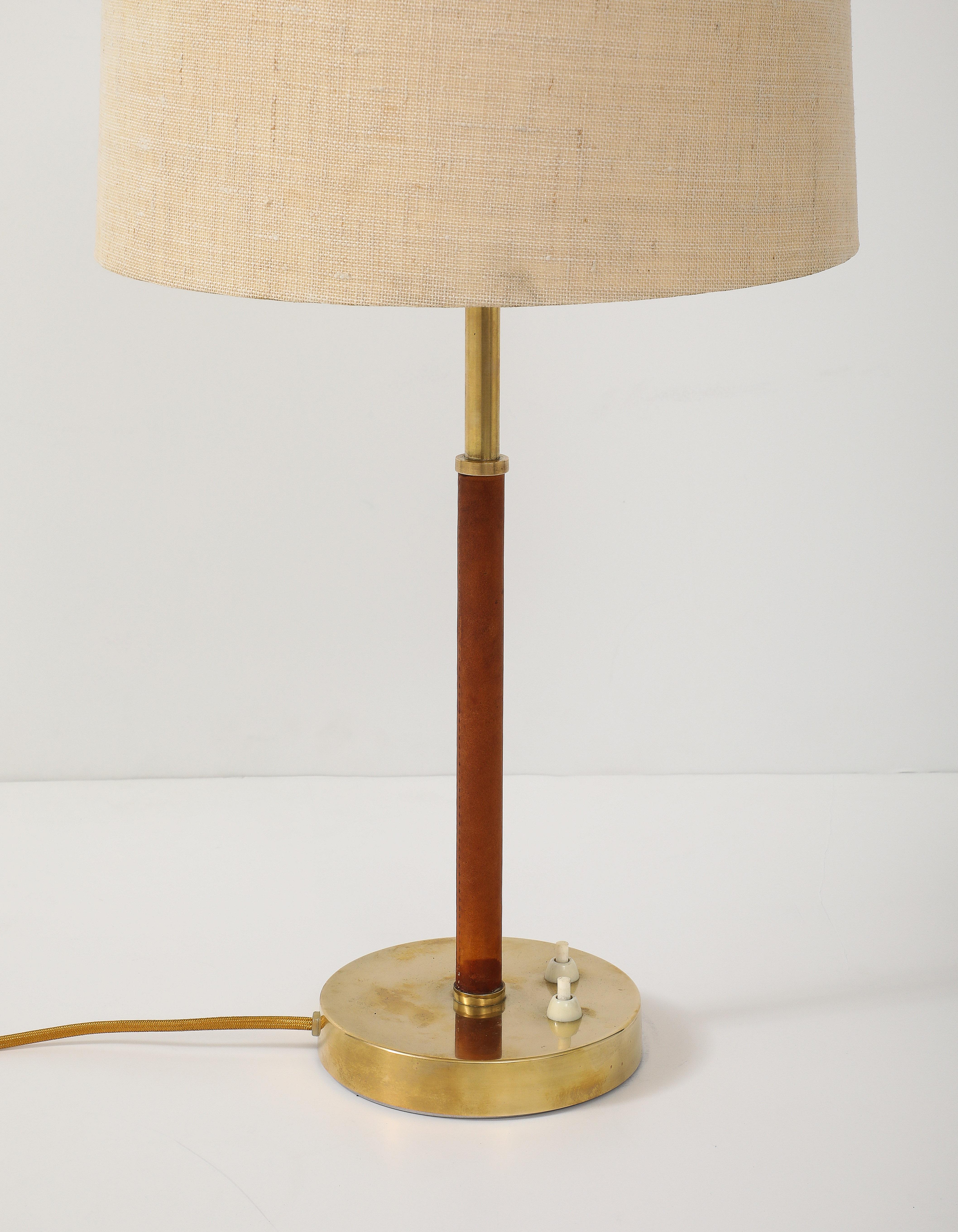 Brass Swedish Modern Table Lamp by Bertil Brisborg, Circa 1940-50 For Sale