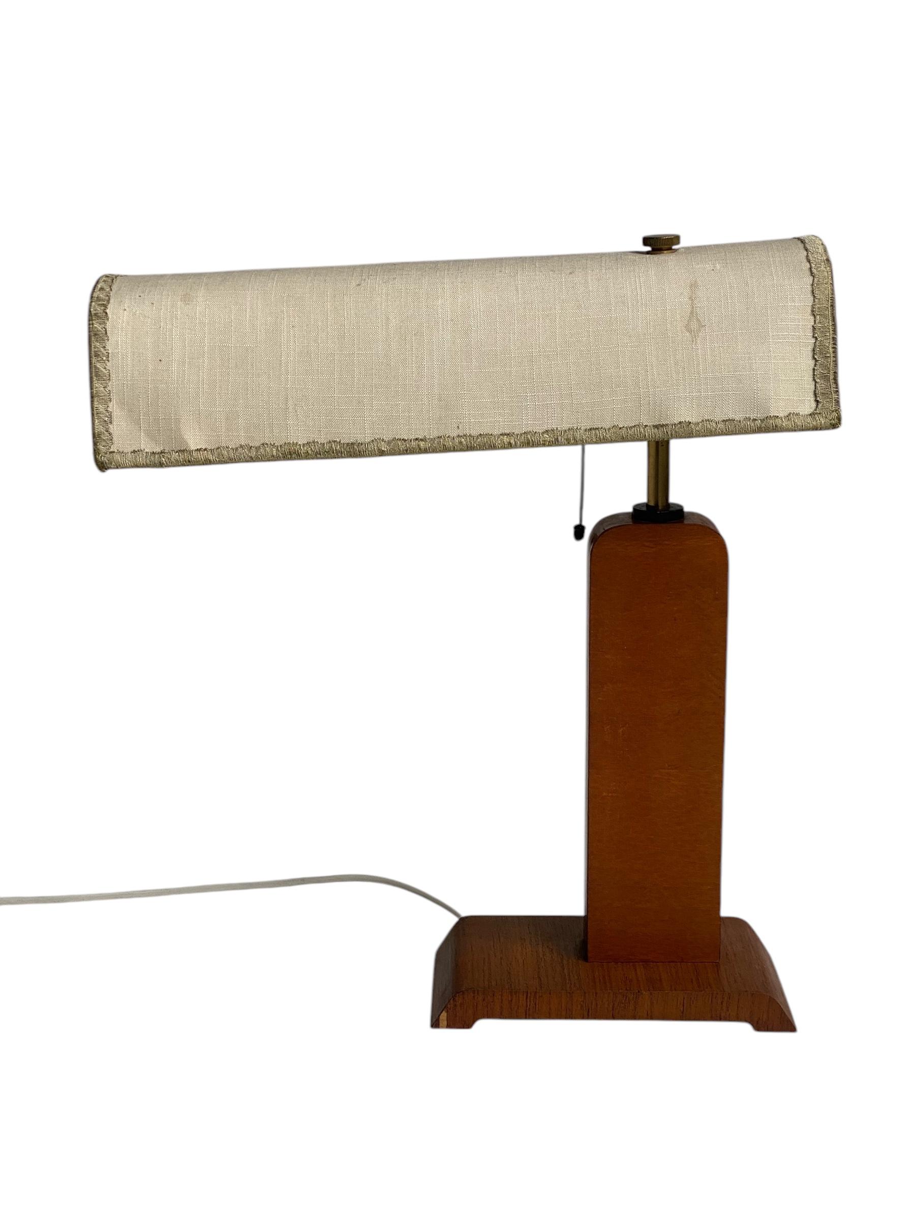Incrusté Lampe de table moderne suédoise par Mjölby Intarsia, années 1930/40, décor en bois incrusté en vente