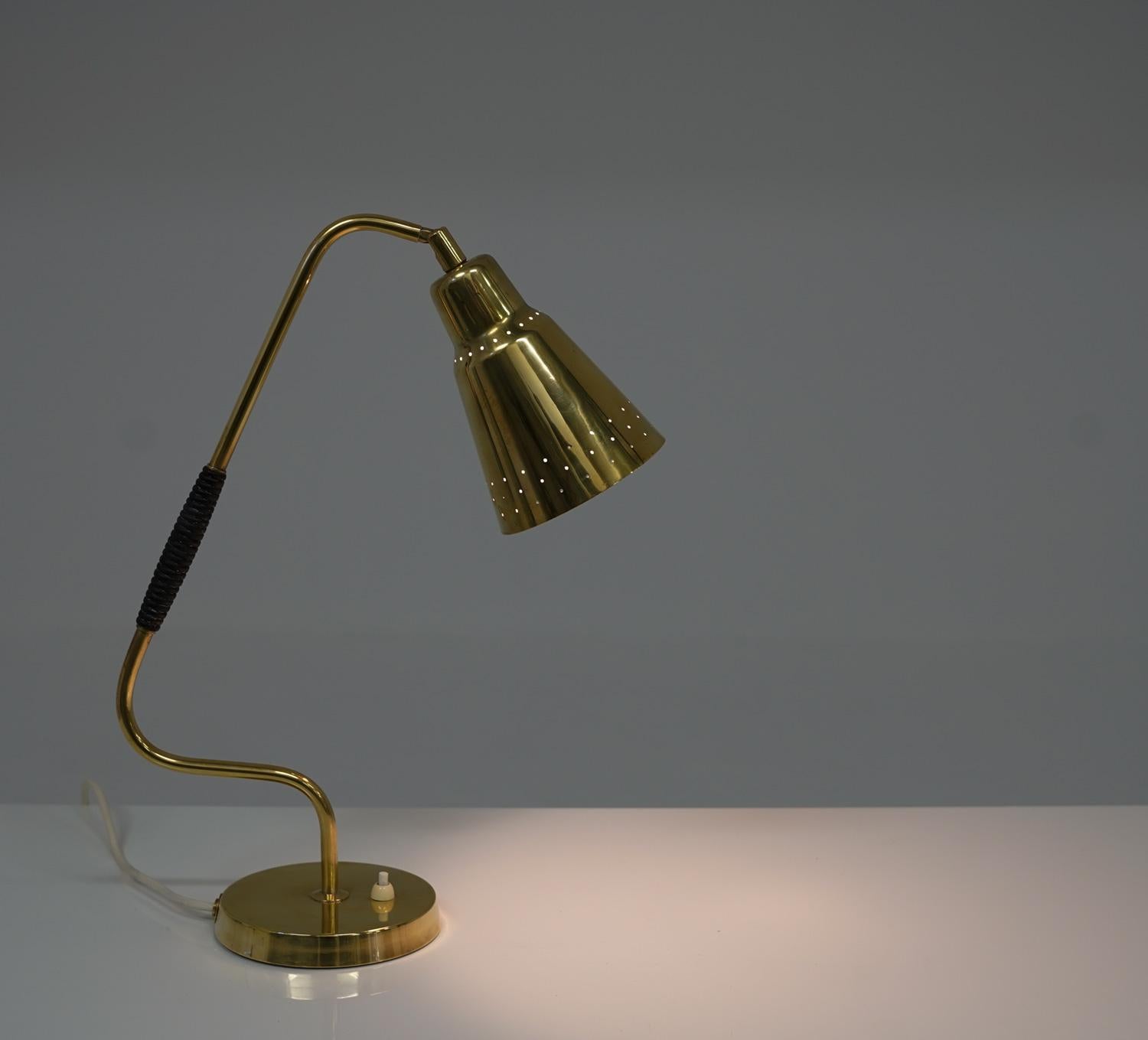 Swedish Modern Table Lamp in Brass by Bergboms For Sale 5