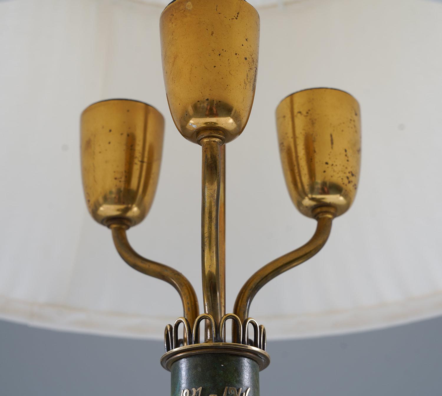 20th Century Swedish Modern Table Lamp in Brass by Liberty For Sale