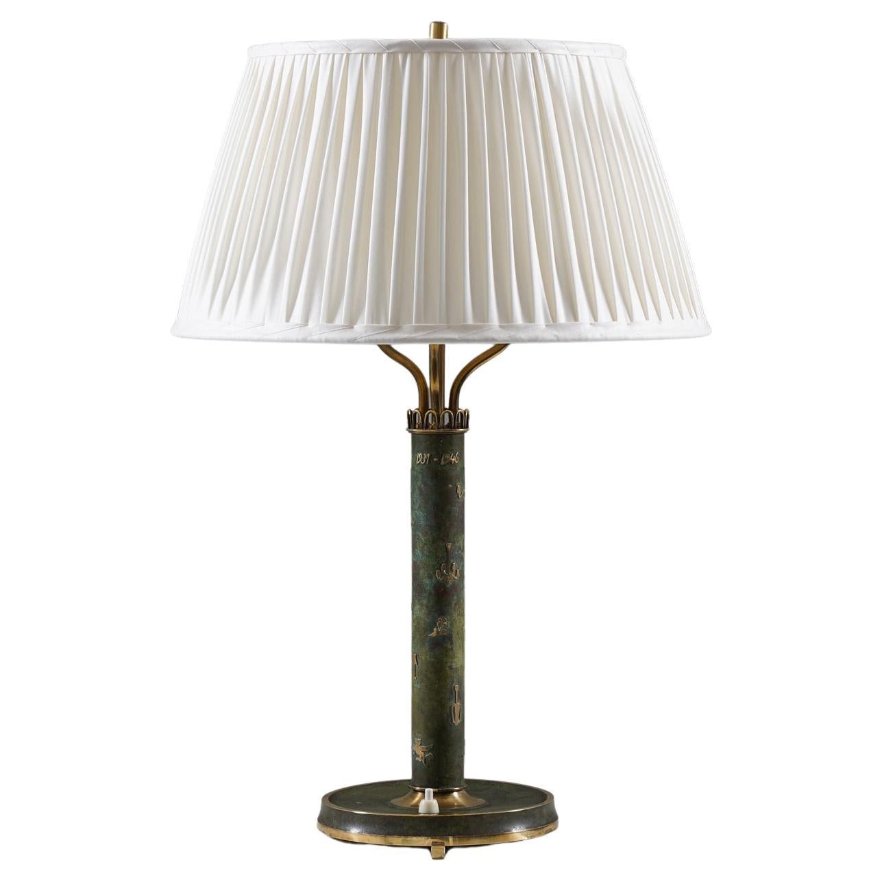 Swedish Modern Table Lamp in Brass by Liberty For Sale
