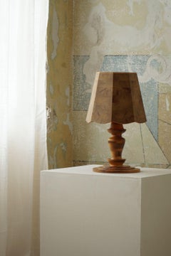 Swedish, Modern Table Lamp in Solid Pine, Mid Century, 1960s