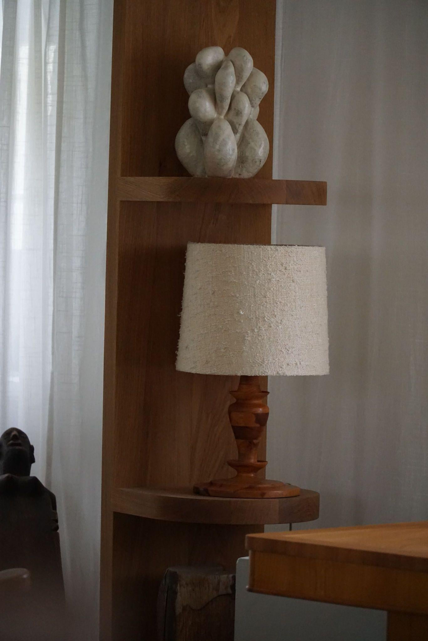 20th Century Swedish Modern Table Lamp in Solid Pine, Mid Century, 1960s For Sale