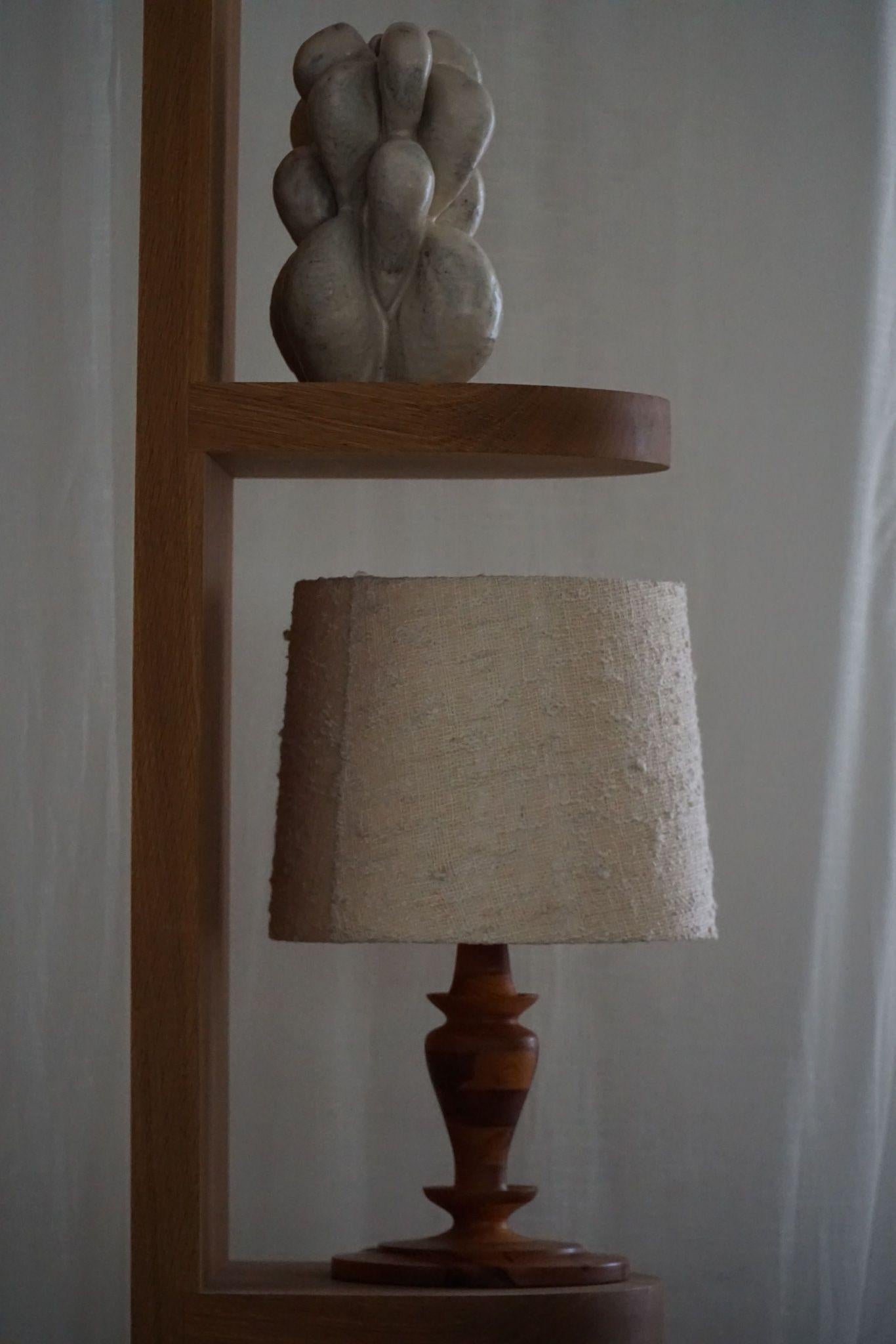 Swedish Modern Table Lamp in Solid Pine, Mid Century, 1960s For Sale 1