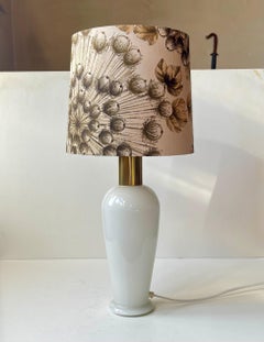 Swedish Modern Table Lamp w. Poppy Flower Textile Shade - Manner of Josef Frank