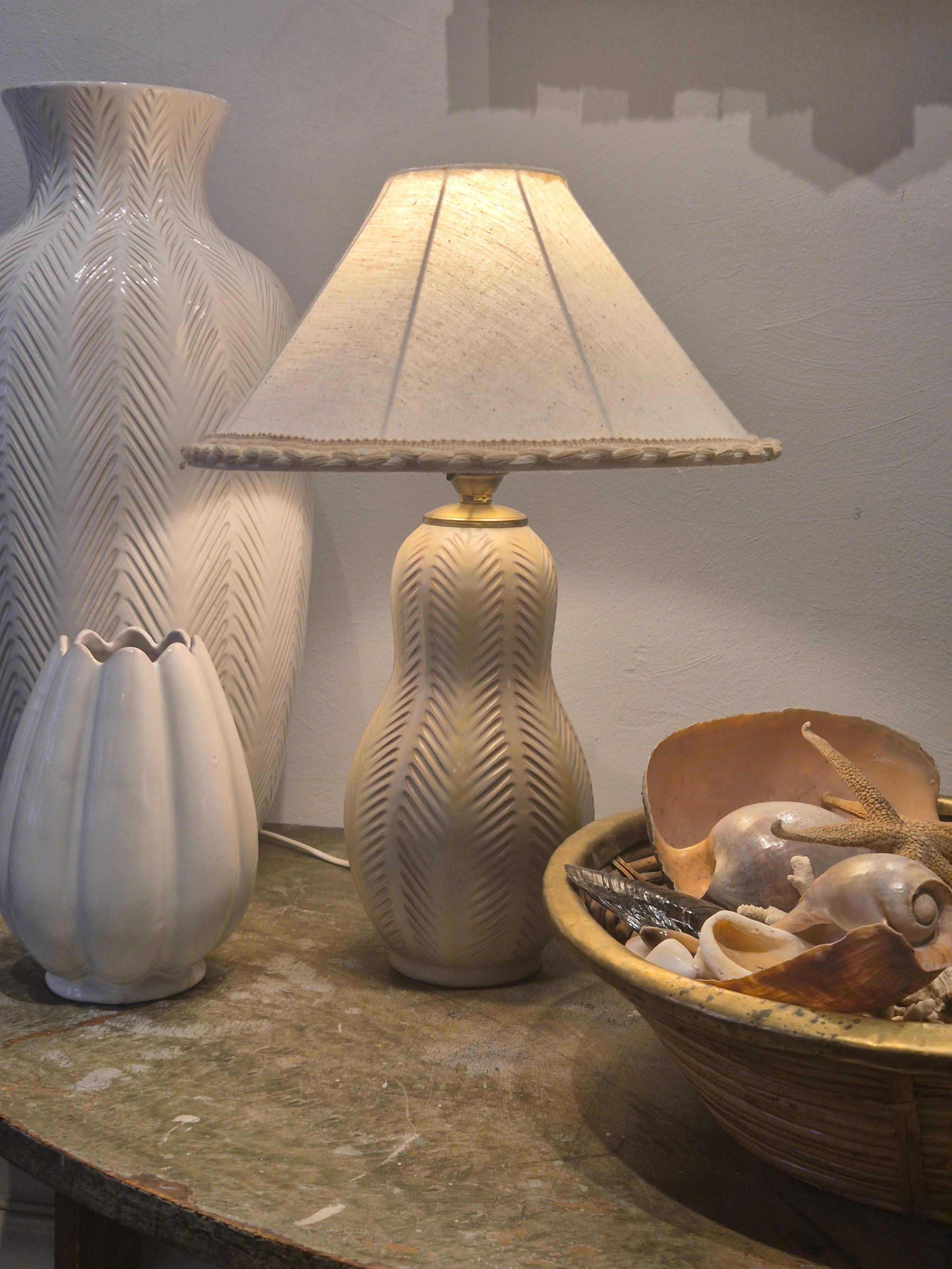 Swedish Modern table lamp with ceramic base by Anna-Lisa Thomson, mid1900s. For Sale 4
