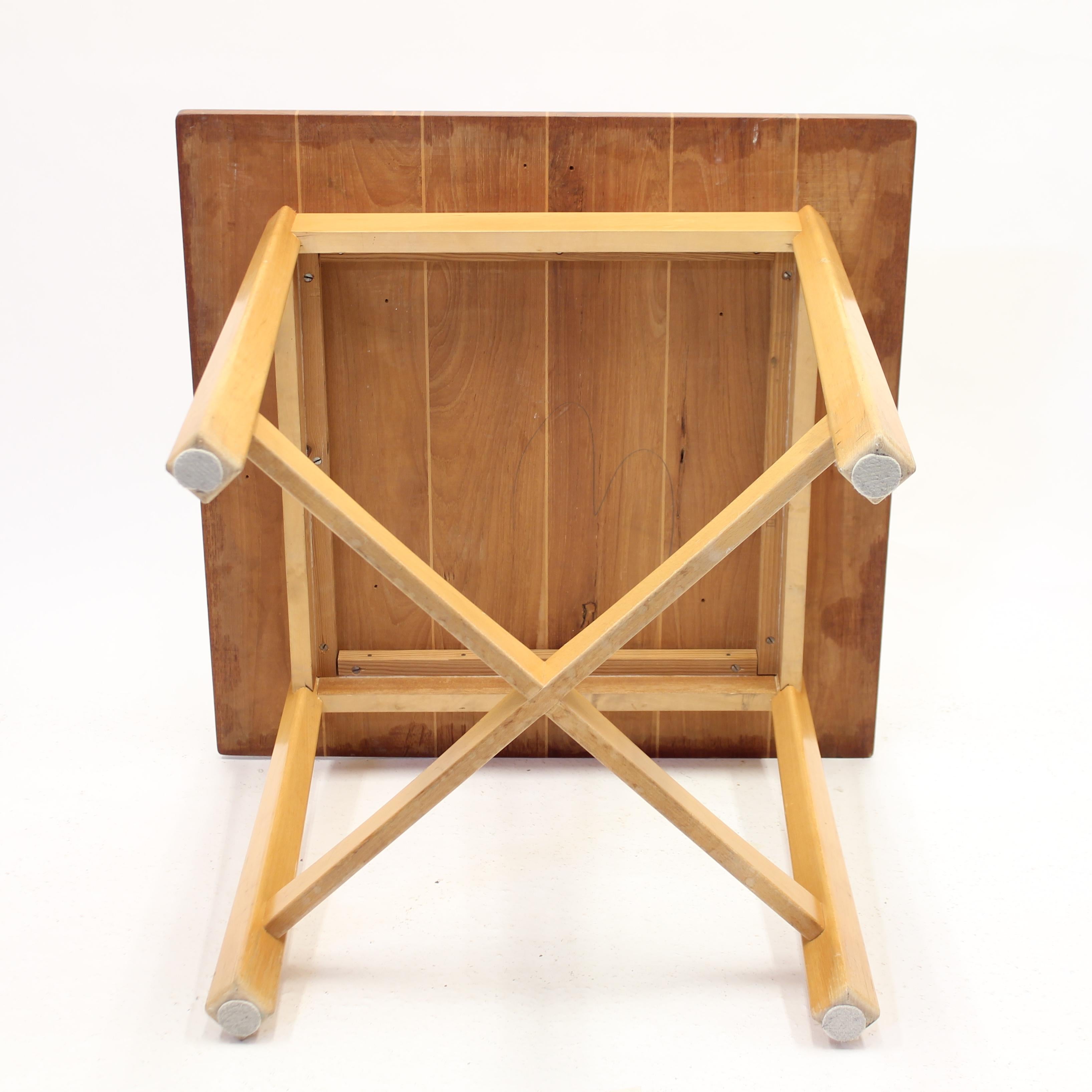 Swedish Modern Teak and Birch Table, Mid-20th Century For Sale 8