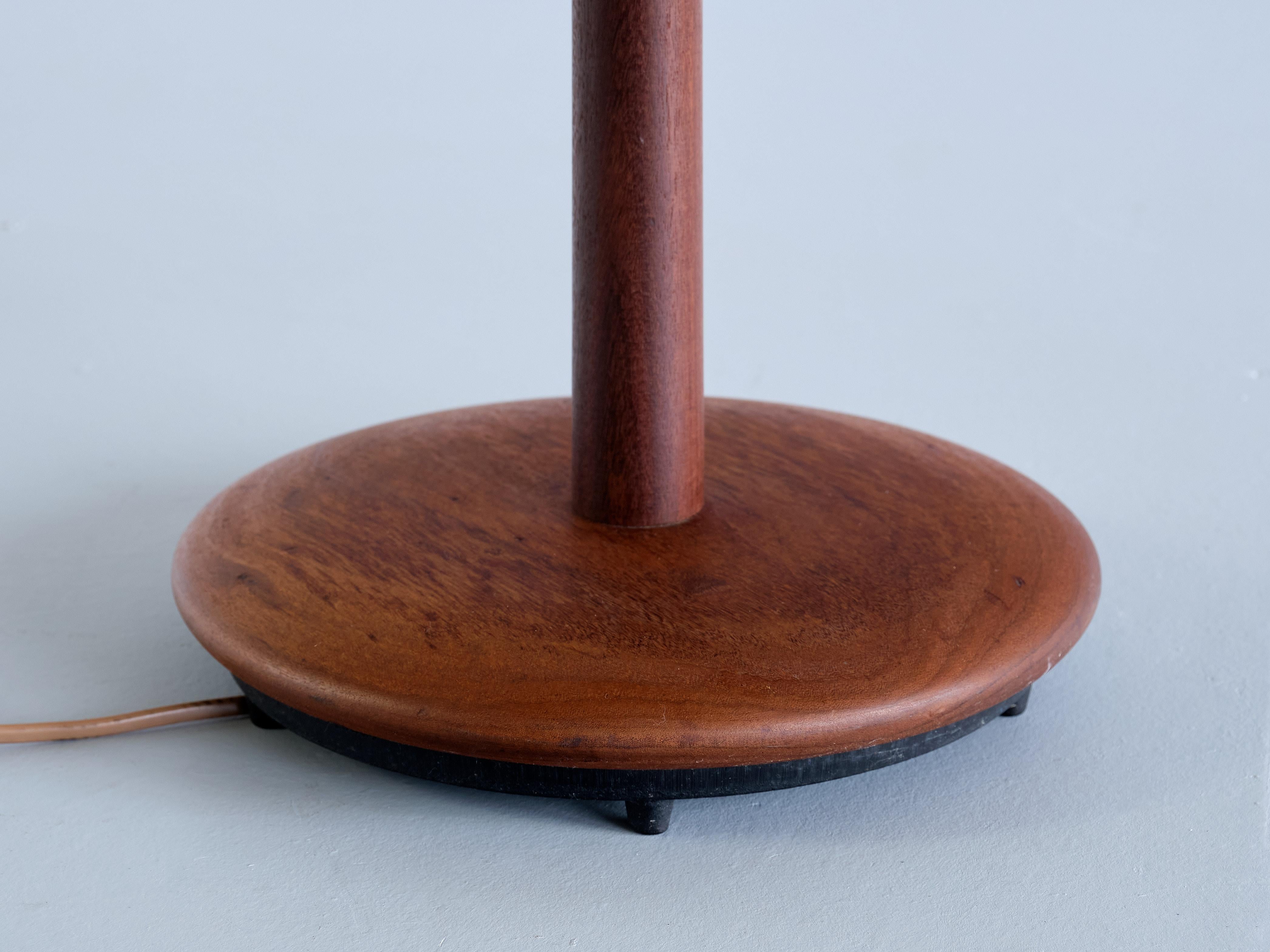 Swedish Modern Teak and Brass Floor Lamp, Nybro Armatur Fabrik, Sweden, 1950s 7
