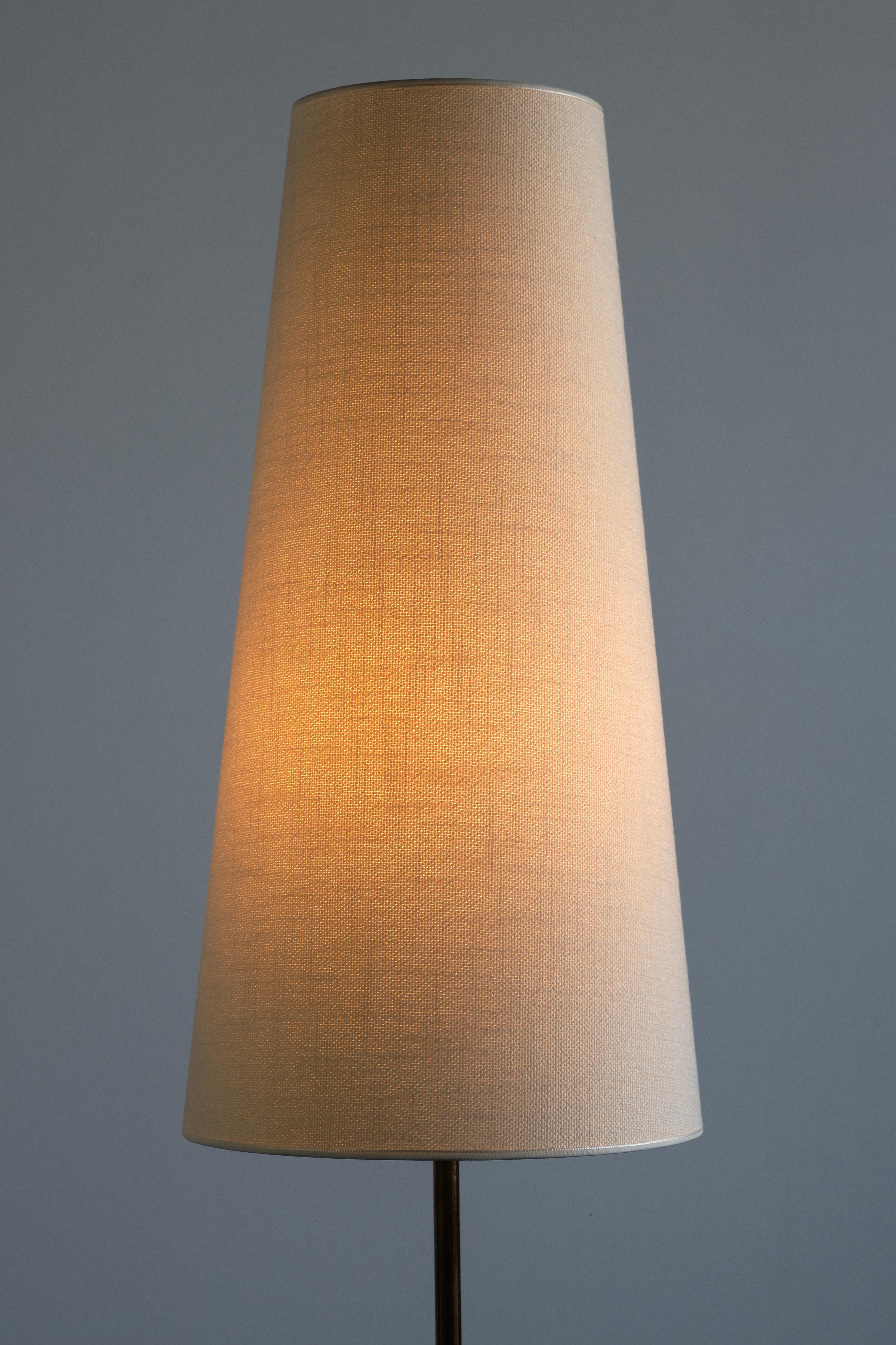 Swedish Modern Teak and Brass Floor Lamp, Nybro Armatur Fabrik, Sweden, 1950s 1