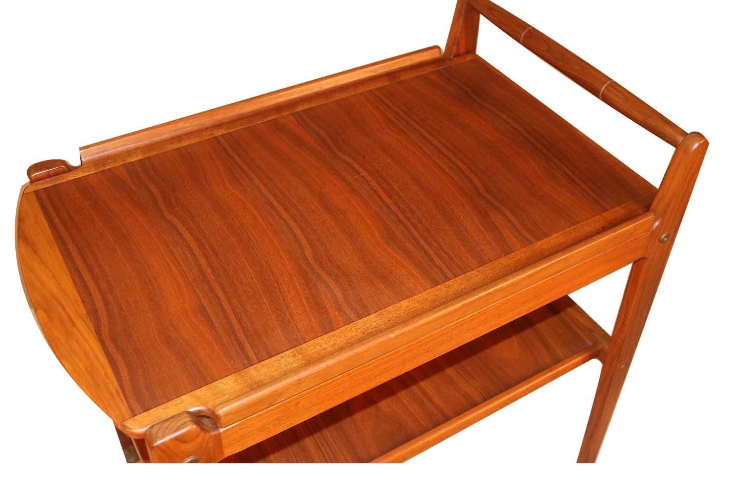 Swedish Modern Teak Bar Cart Attributed To Erik Gustafsson For Sale 1