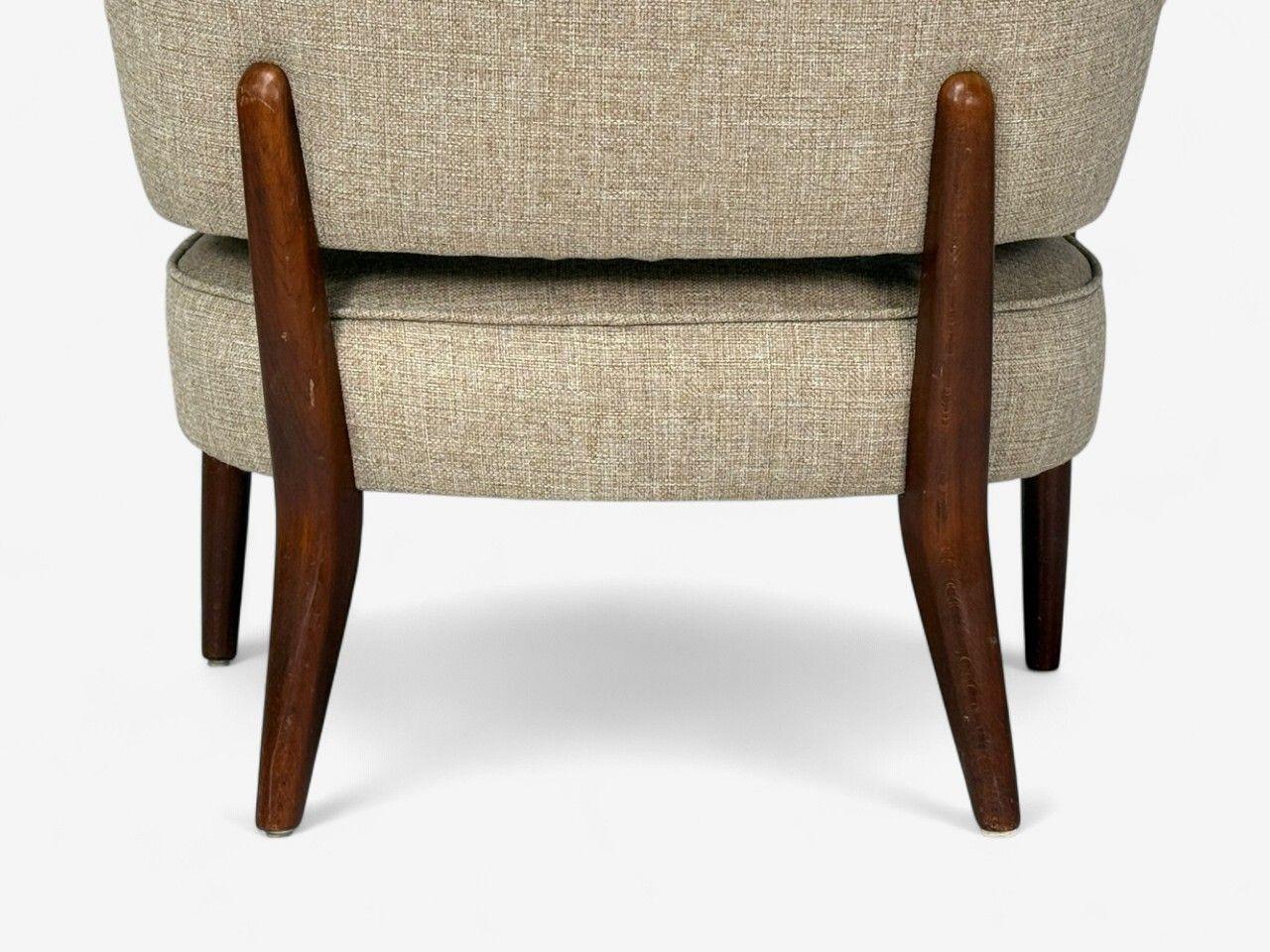 Chaise longue flottante moderne suédoise en teck et laine beige, Suède, années 1960 en vente 4