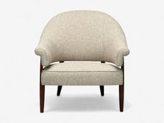 Swedish Modern, Teak, Beige Wool, Floating Lounge Chair, Sweden, 1960s