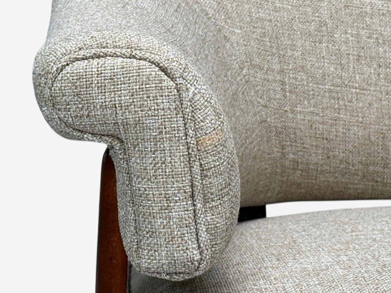 Chaise longue flottante moderne suédoise en teck et laine beige, Suède, années 1960 Bon état - En vente à Manhasset, NY