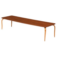 Swedish Modern teak/birch low table Bruno Mattson, 1950's