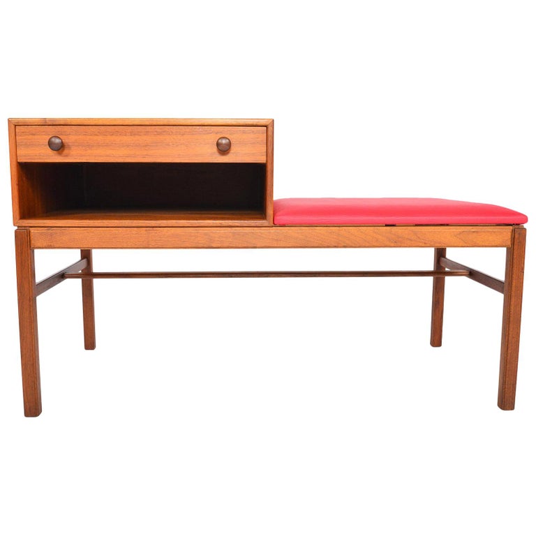 Swedish Modern Teak Casino Model Telephone Bench For Sale At 1stdibs