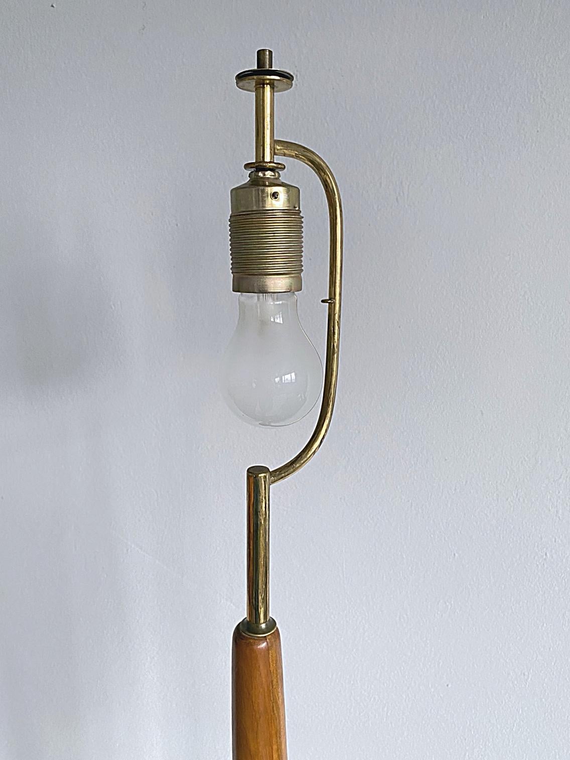 Swedish Modern Teak & Marble Midcentury Floor Lamp, 1950s, Sweden For Sale 3