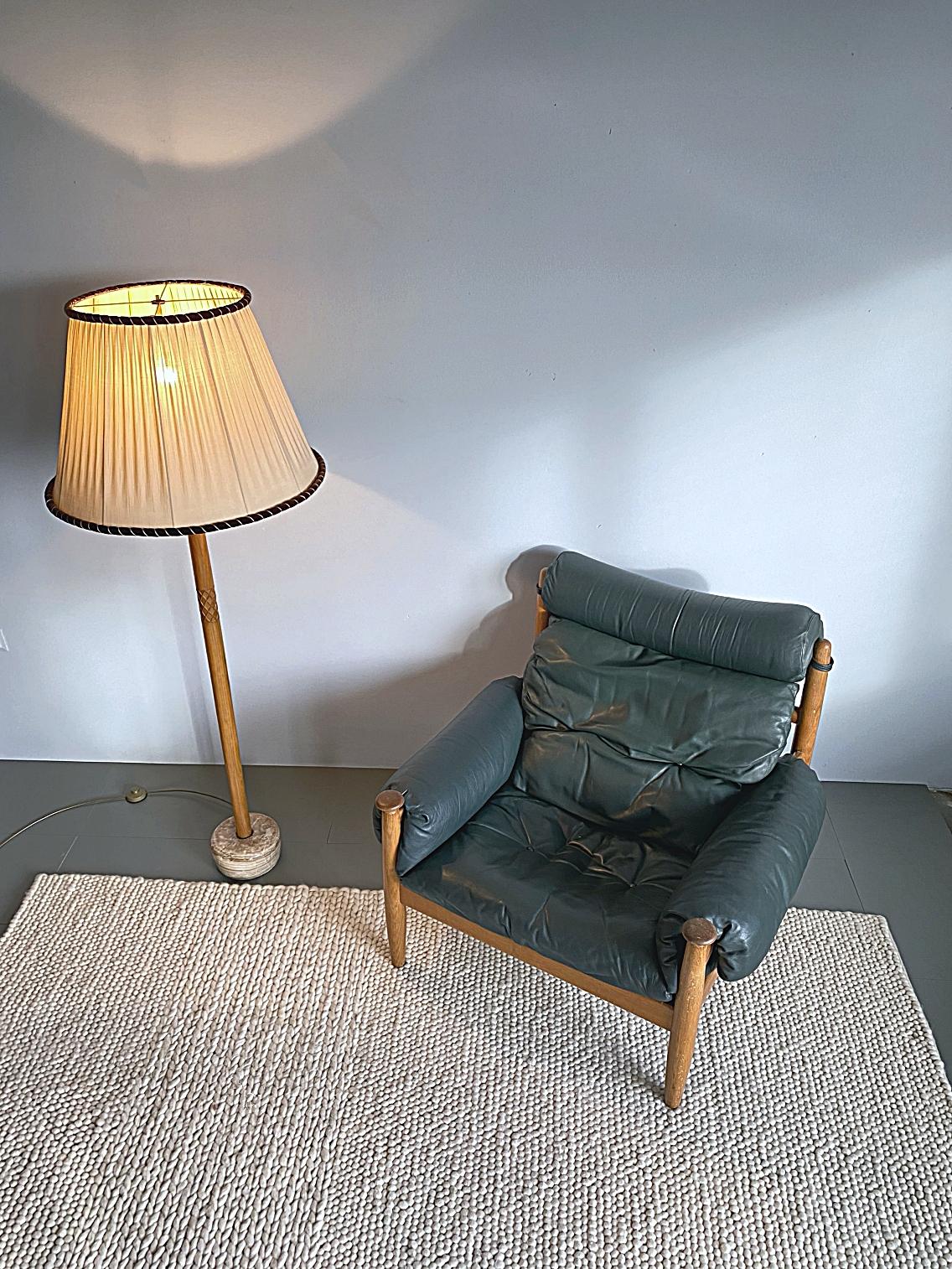 Swedish Modern Teak & Marble Midcentury Floor Lamp, 1950s, Sweden For Sale 6