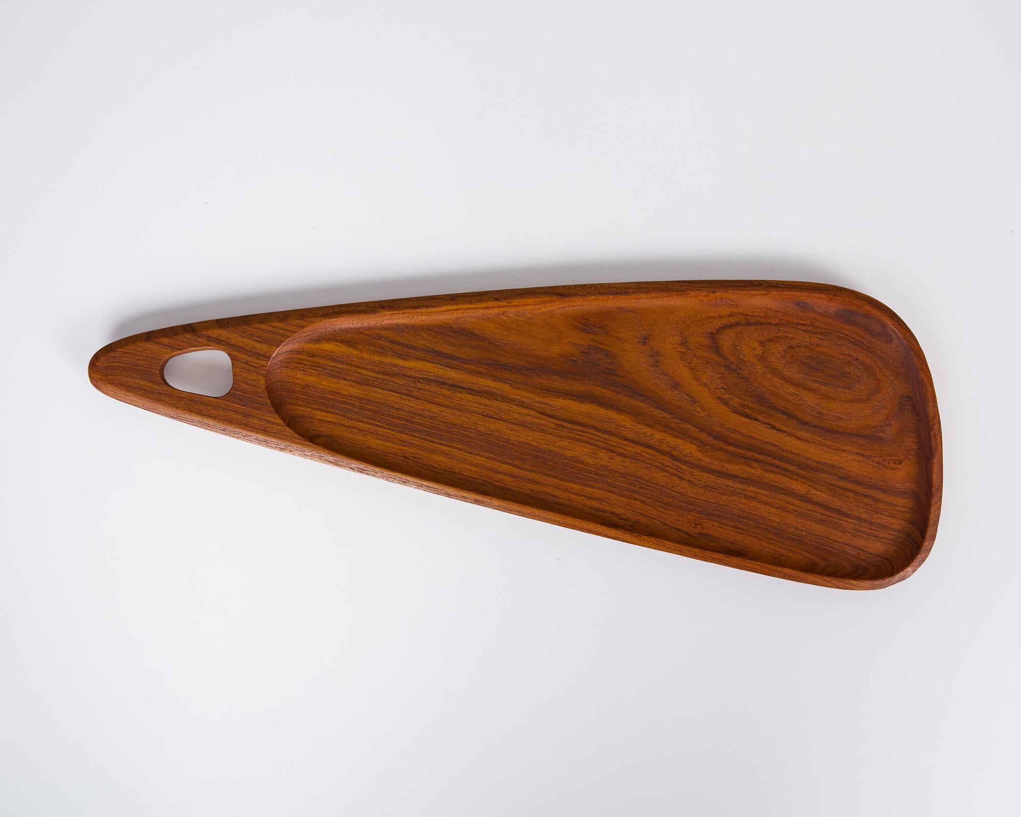 Swedish Modern Teak Tray by SS Design In Excellent Condition In Los Angeles, CA