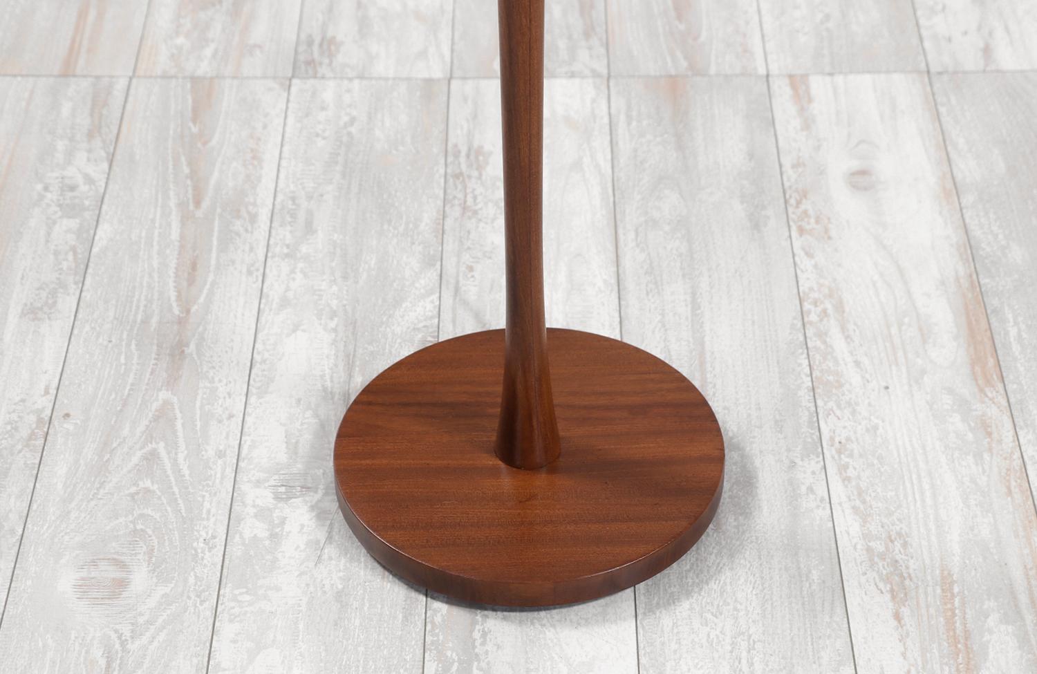 Mid-20th Century Swedish Modern Teak Tulip Style Floor Lamp