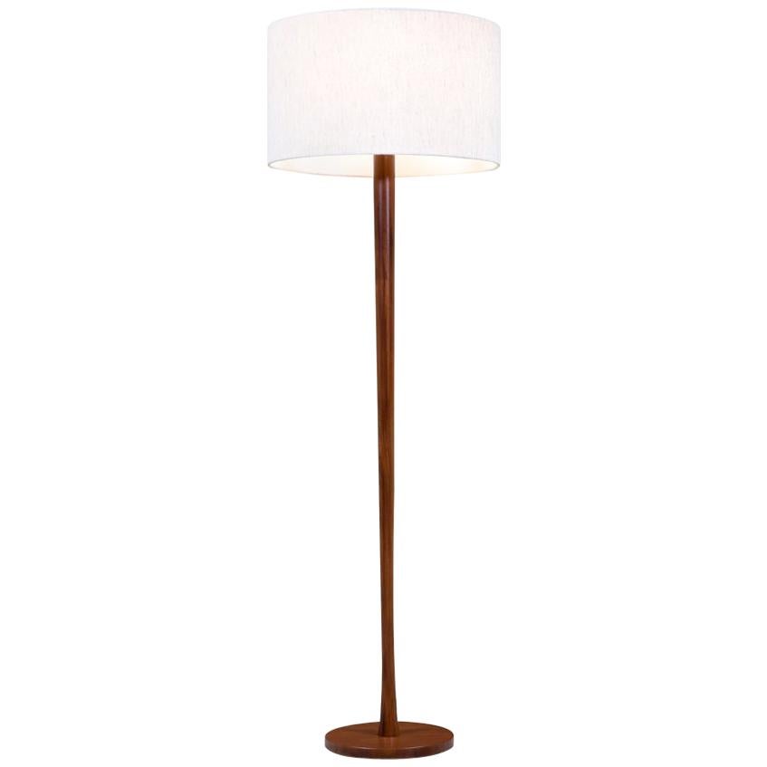 Swedish Modern Teak Tulip Style Floor Lamp