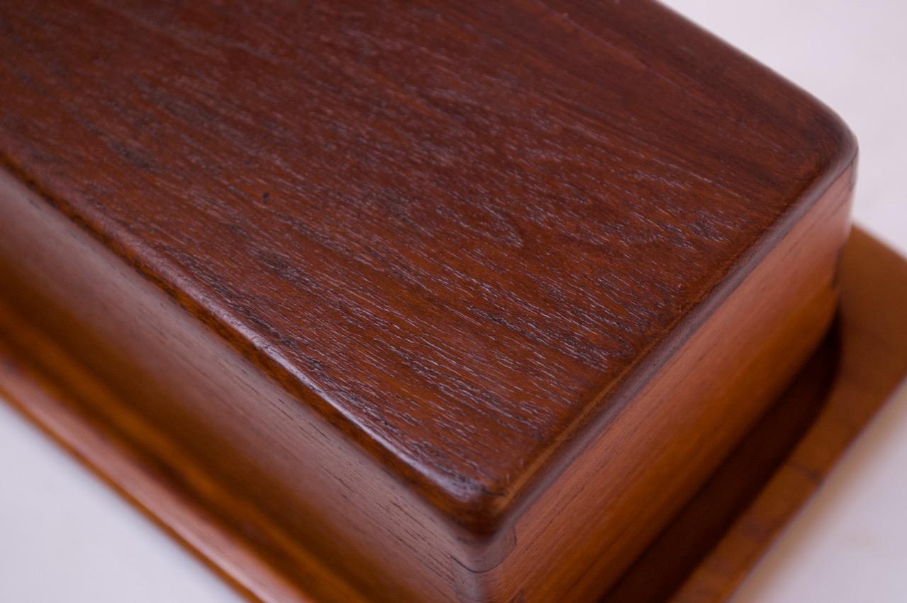 Mid-20th Century Swedish Modern Teakwood Butter Dish by Sigvard Nilsson for AB Söwe-Konst