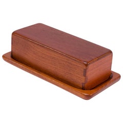 Swedish Modern Teakwood Butter Dish by Sigvard Nilsson for AB Söwe-Konst