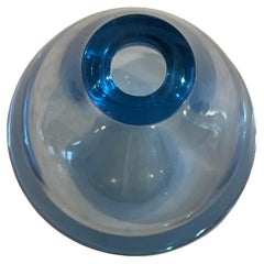 Swedish Modern Thick Blue Glass Teardrop Vase