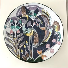 Swedish Modern Tilgmans Ceramic Wall Platter with Birds, 1958