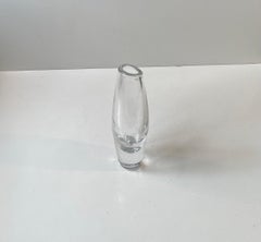 Swedish Modern Torpedo Crystal Vase by Sven Palmqvist for Orrefors, 1950s