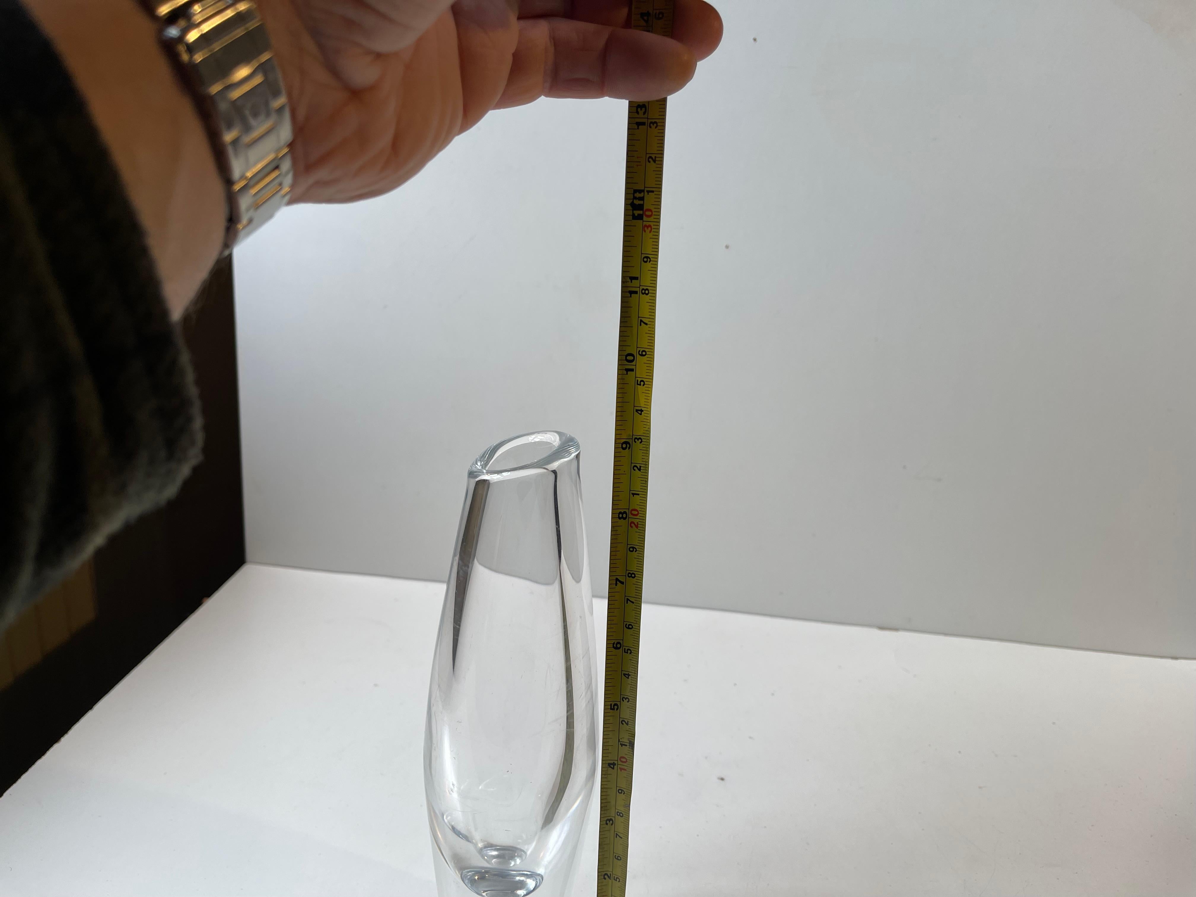 20th Century Swedish Modern Torpedo Crystal Vase by Sven Palmqvist for Orrefors, 1950s For Sale