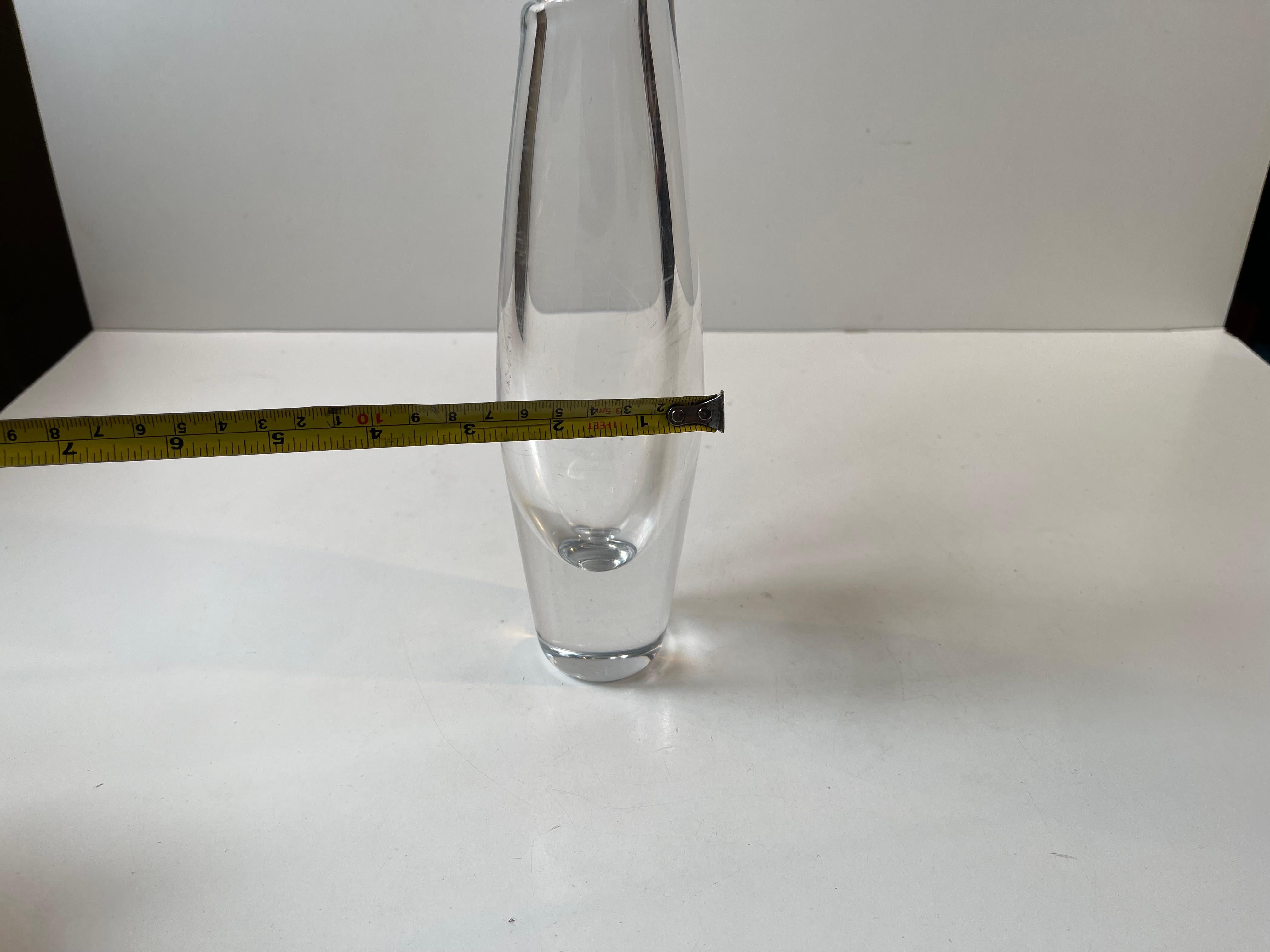 Swedish Modern Torpedo Crystal Vase by Sven Palmqvist for Orrefors, 1950s For Sale 1