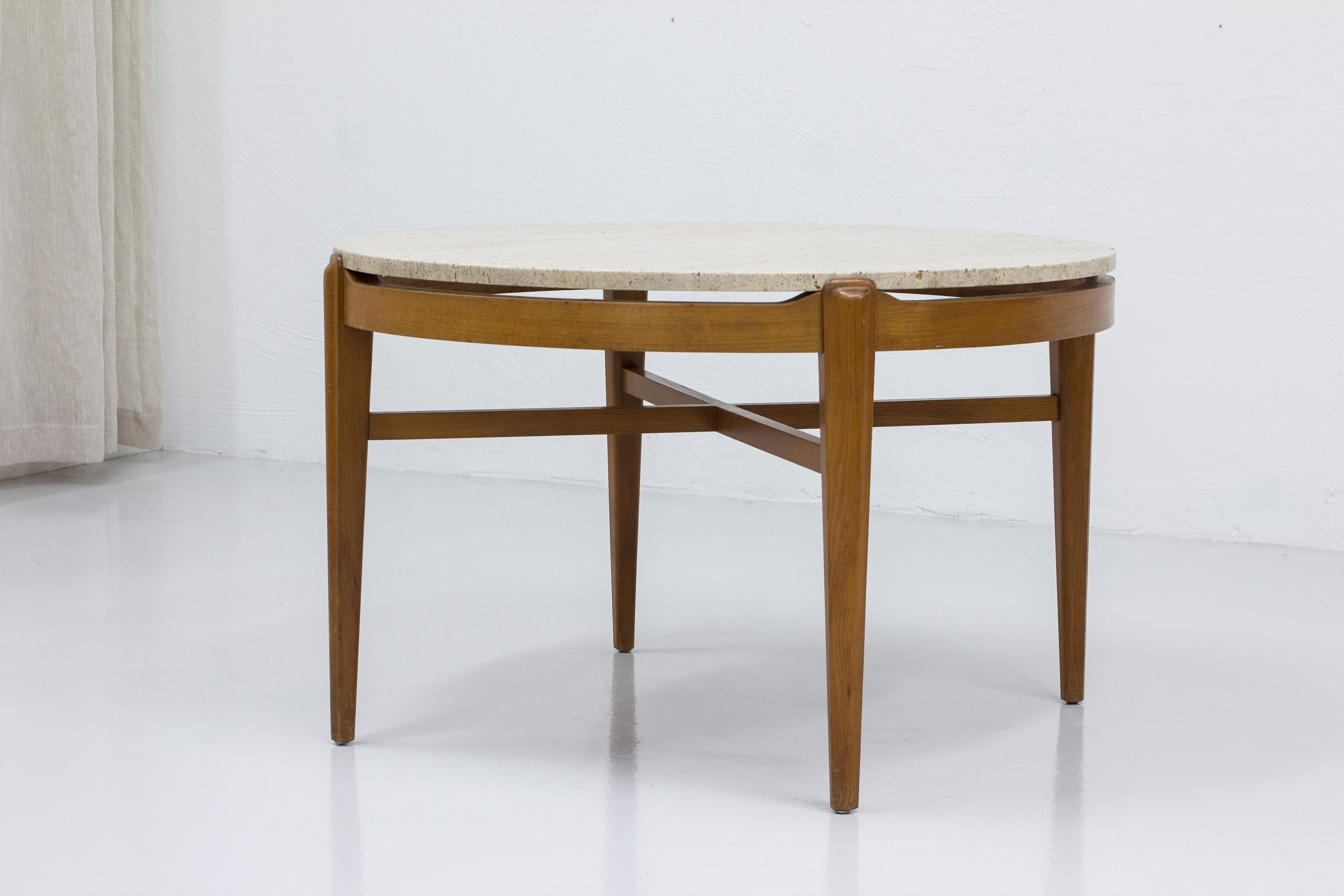 Scandinavian Modern Swedish Modern travertine coffee table, Sweden 1940s For Sale