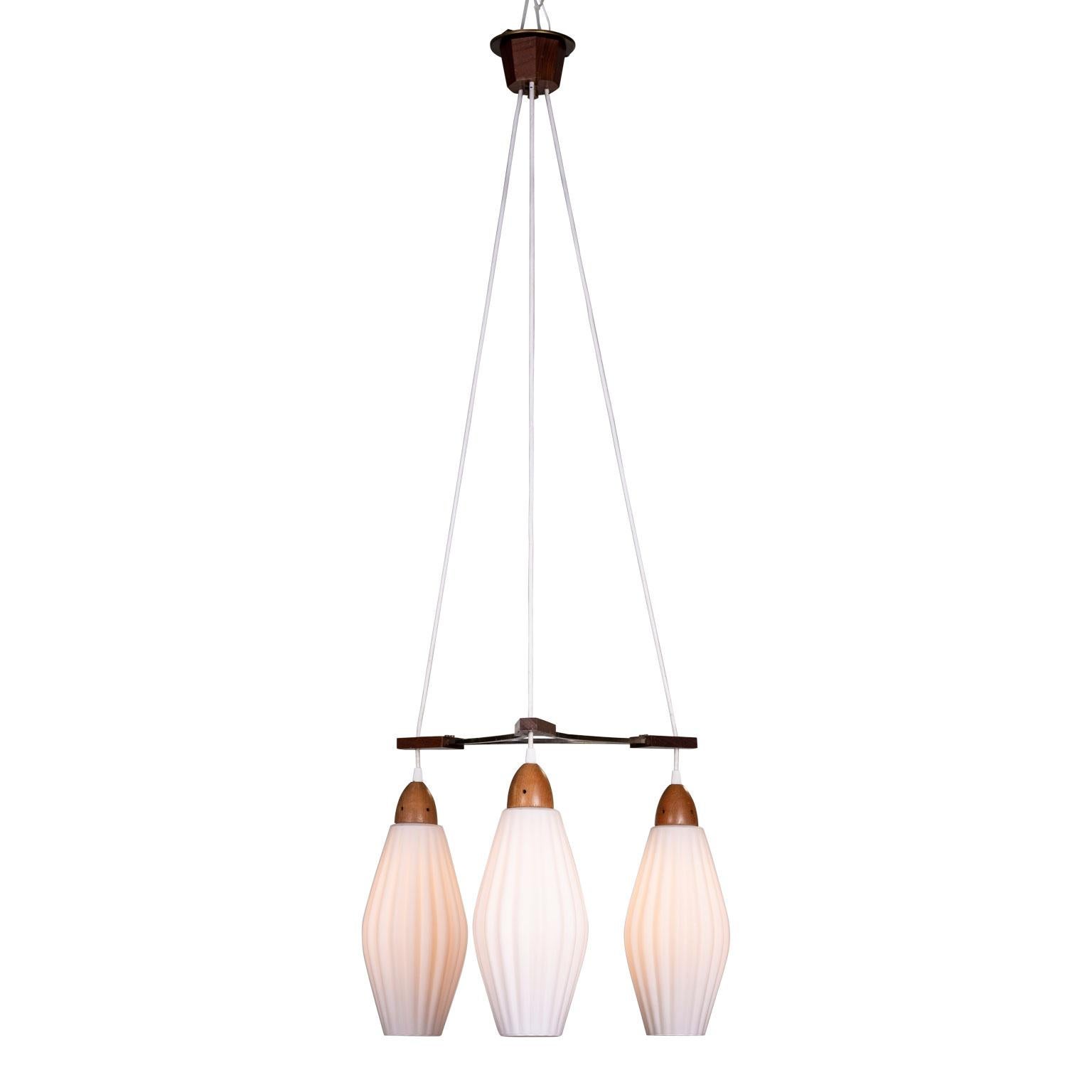 Swedish Mid-Century Modern Triple Pendant Light 1