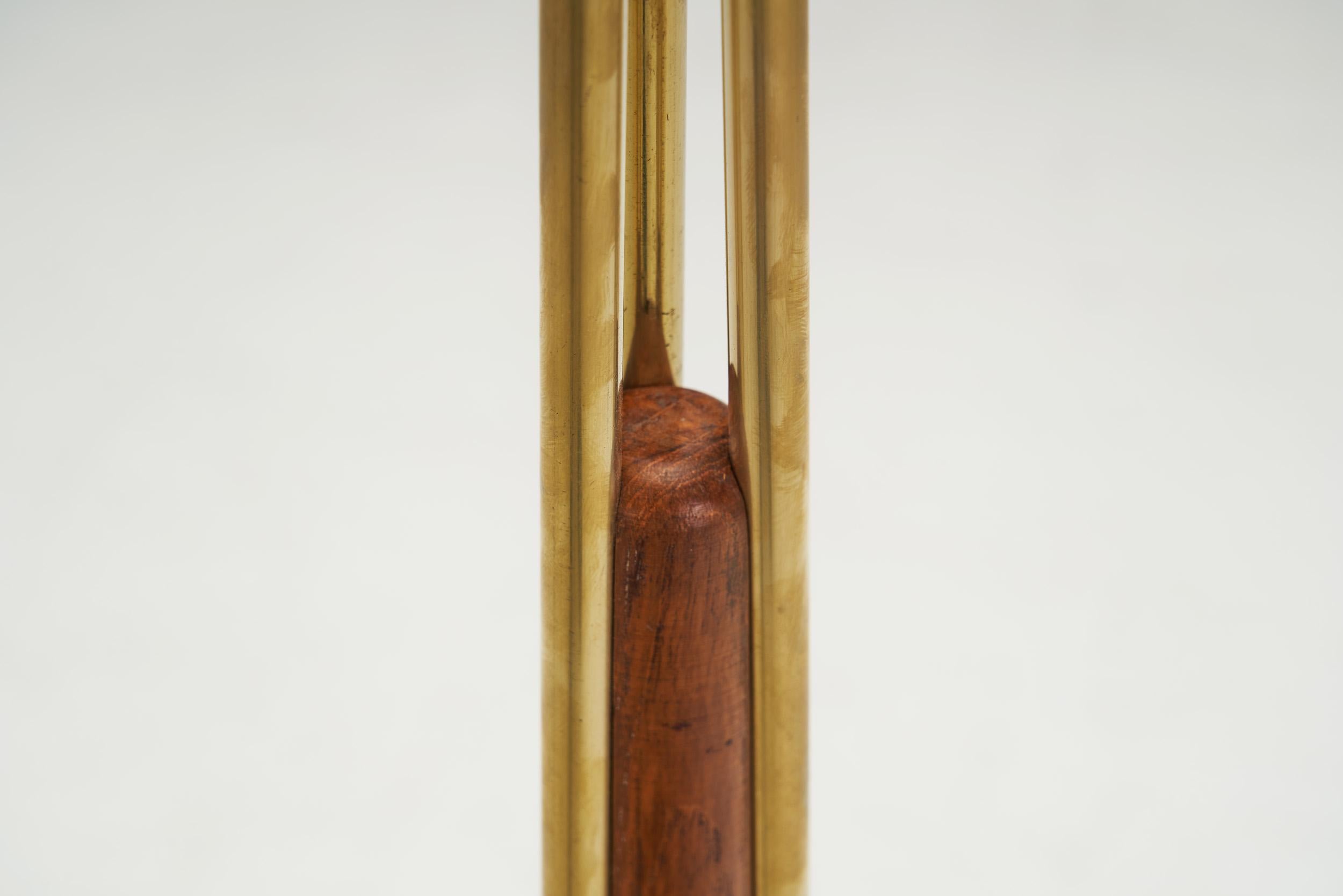 Swedish Modern Tripod Floor Lamp with Teak and Brass Accents, Sweden 1960s 9