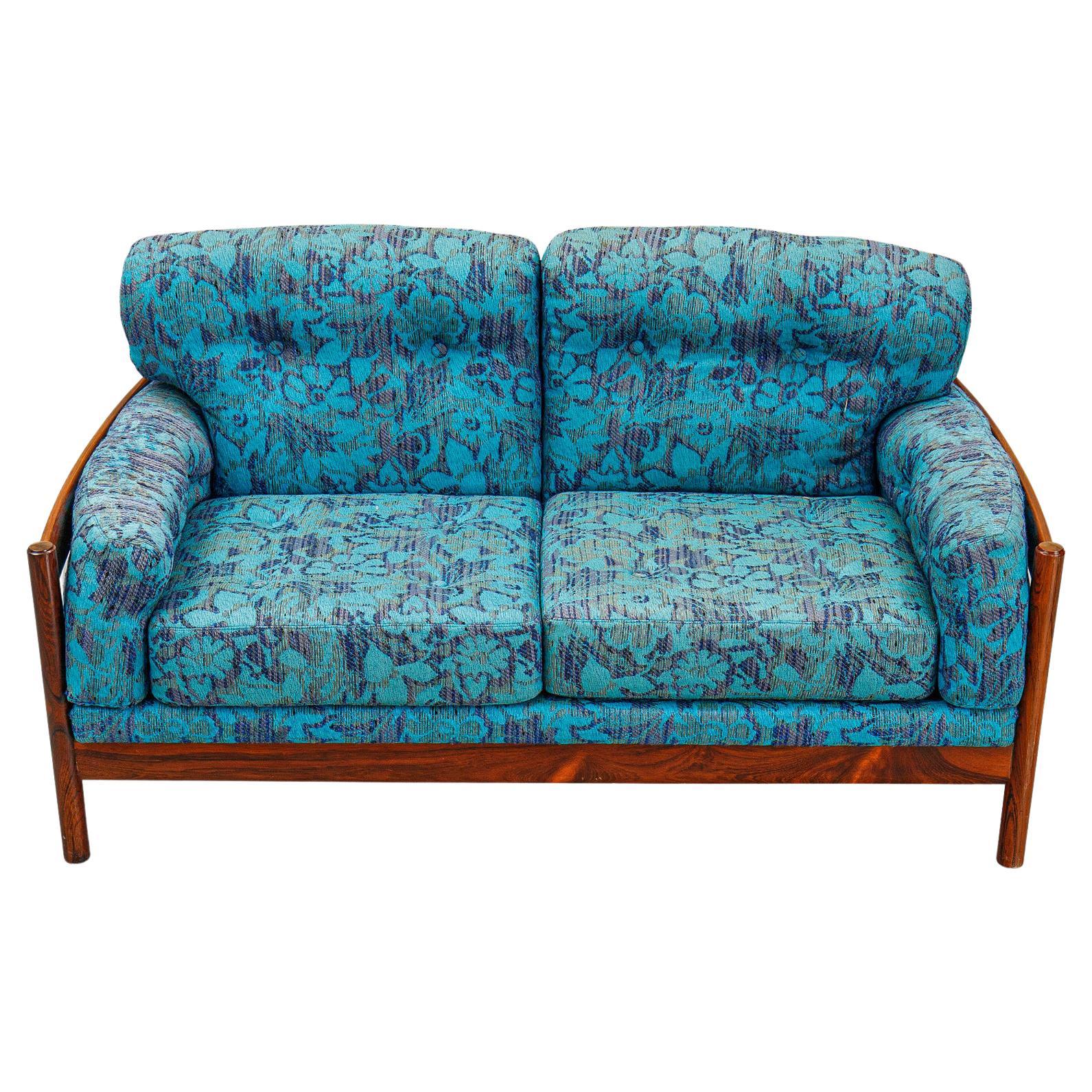 Swedish Modern Two Seat Sofa in Rosewood For Sale