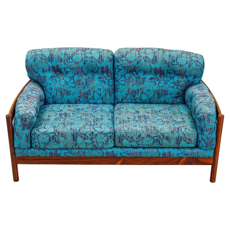Swedish Modern Two Seat Sofa in Rosewood For Sale at 1stDibs