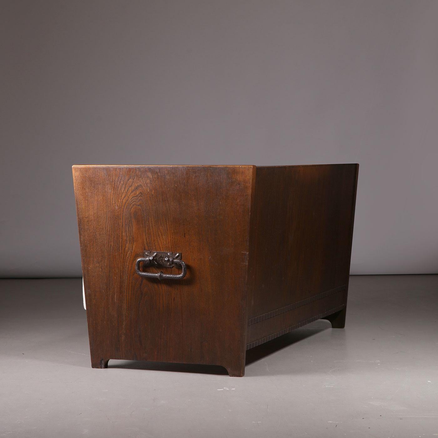 Scandinavo moderno Divano moderno svedese a due posti in Oak e tessuto chiaro, anni '40 in vendita