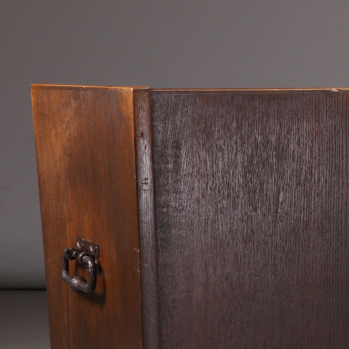Divano moderno svedese a due posti in Oak e tessuto chiaro, anni '40 in vendita 1