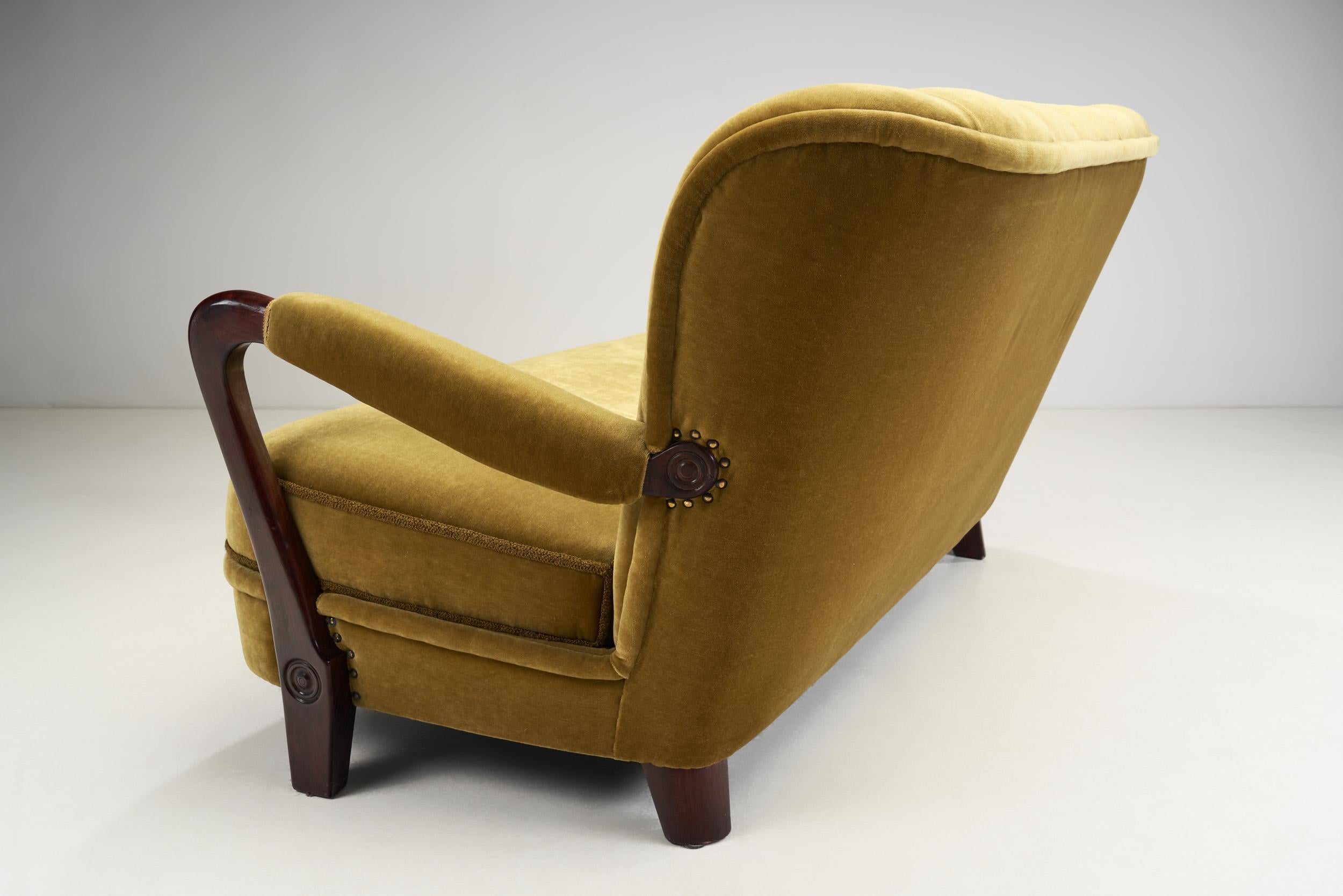 Fabric Swedish Modern Two-Seater Sofa, Sweden 1940s