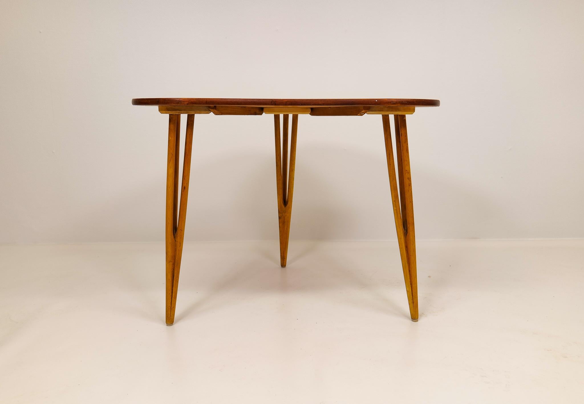 Mid-20th Century Swedish Modern Unique Coffee Table by Bo Fjaestad, Sweden, 1950s For Sale