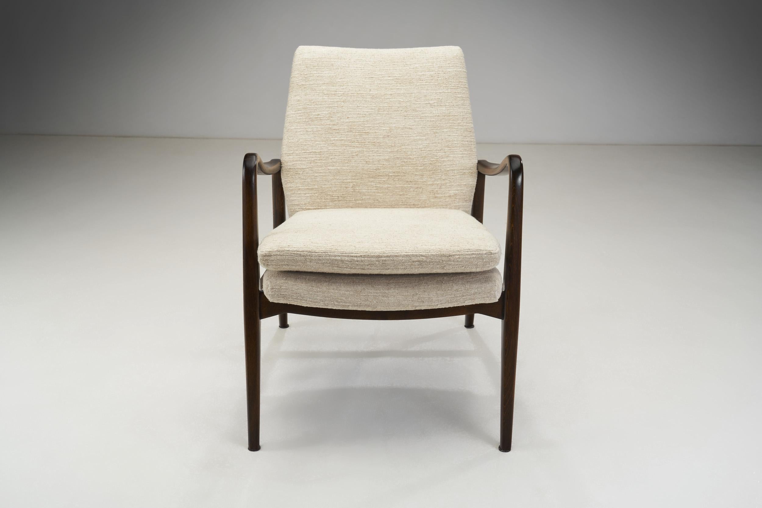 Fabric Swedish Modern Upholstered Armchair by Axel Larsson 'Attr.', Sweden, Ca 1950s For Sale