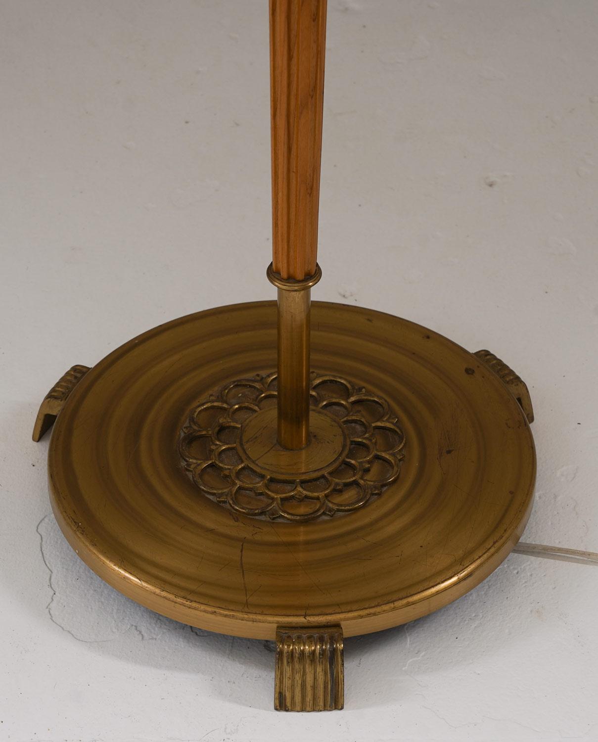 Brass Swedish Modern Uplight  Floor Lamp For Sale